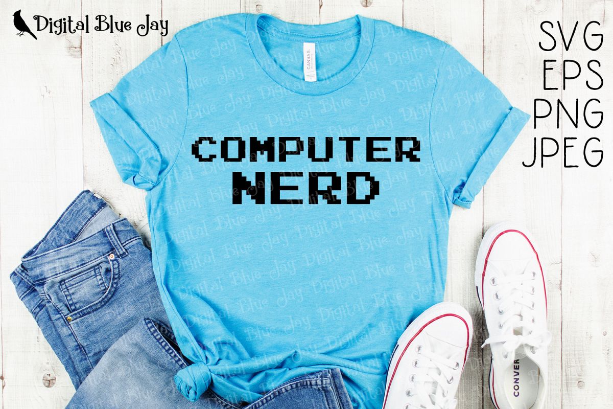 Computer Nerd SVG PNG Cut Files example image 1