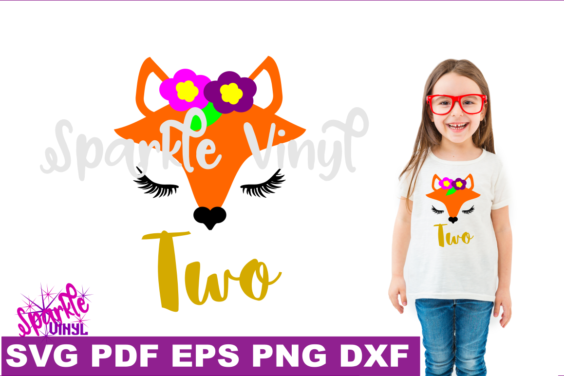 Svg Woodland Fox Face nursery shirt sign second birthday two party svg files for Cricut or Silhouette printable DIY party favors and invites example image 1