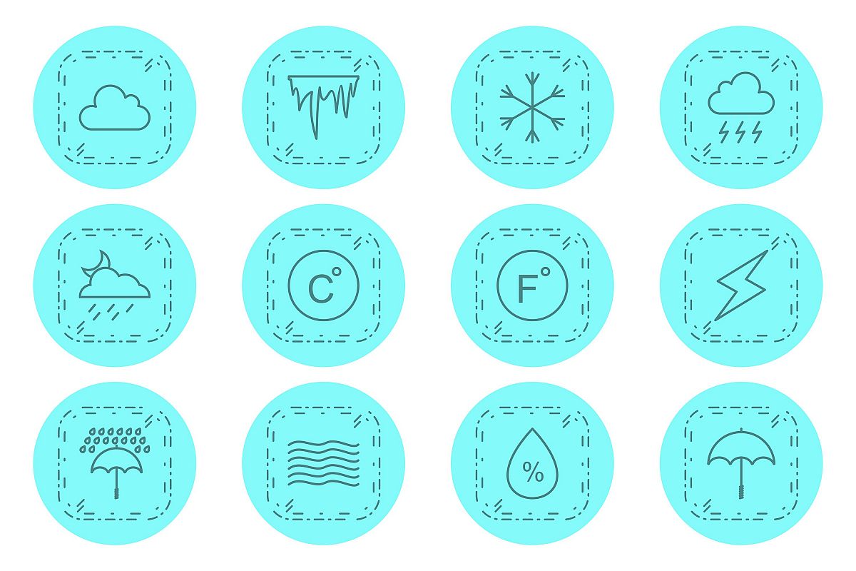 Set Of Weather And Season Icons example image 1