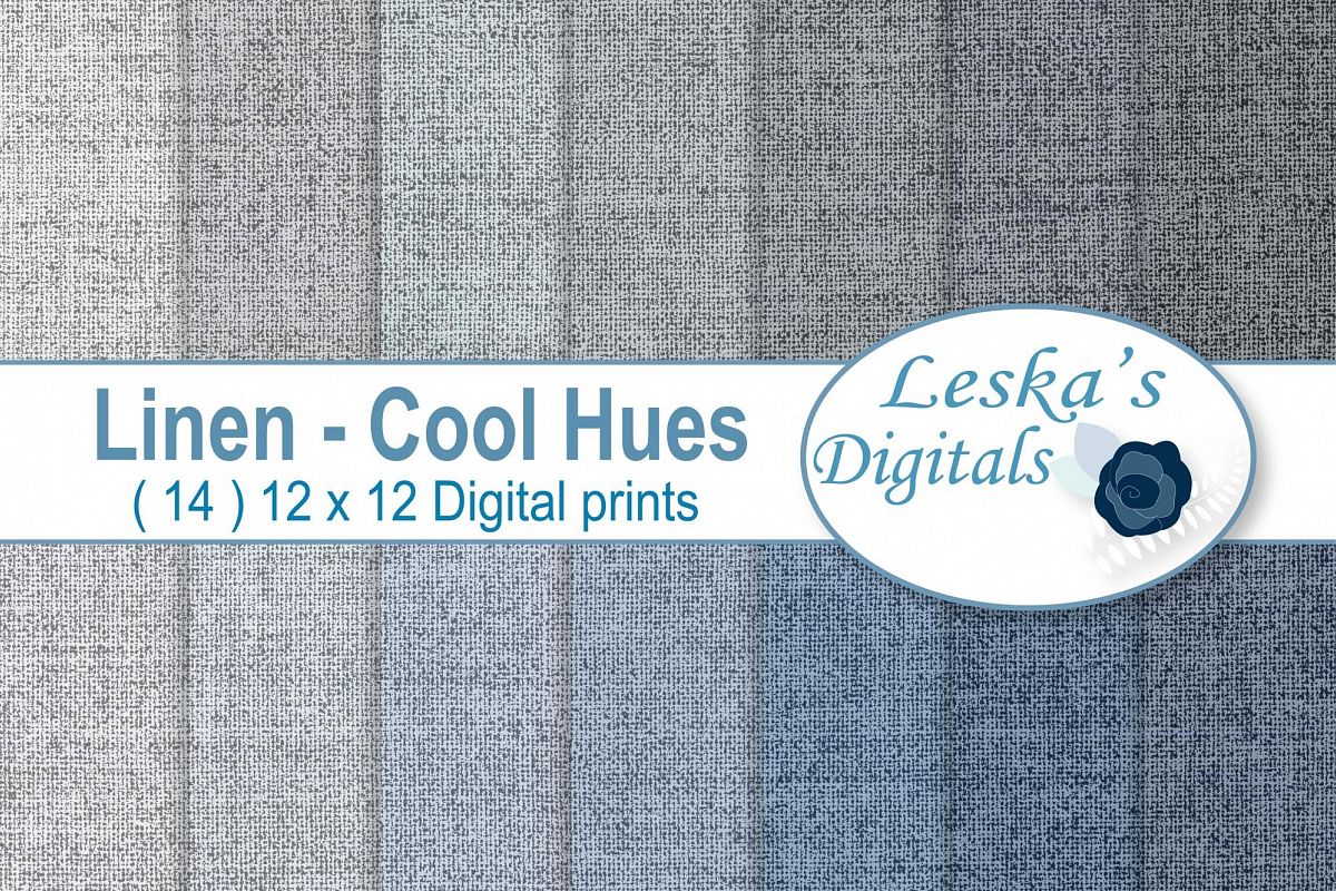 Linen Texture - Cool Hues Digital Paper example image 1