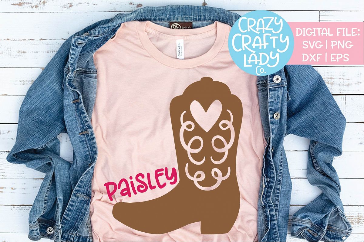 Cowgirl Boot Country Western Cowboy SVG DXF EPS PNG Cut File example image 1