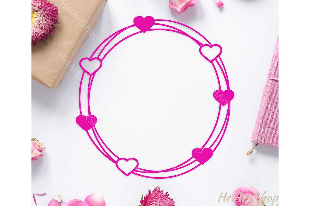 Download Valentines Frame Svg Circle Monogram Frame Svg