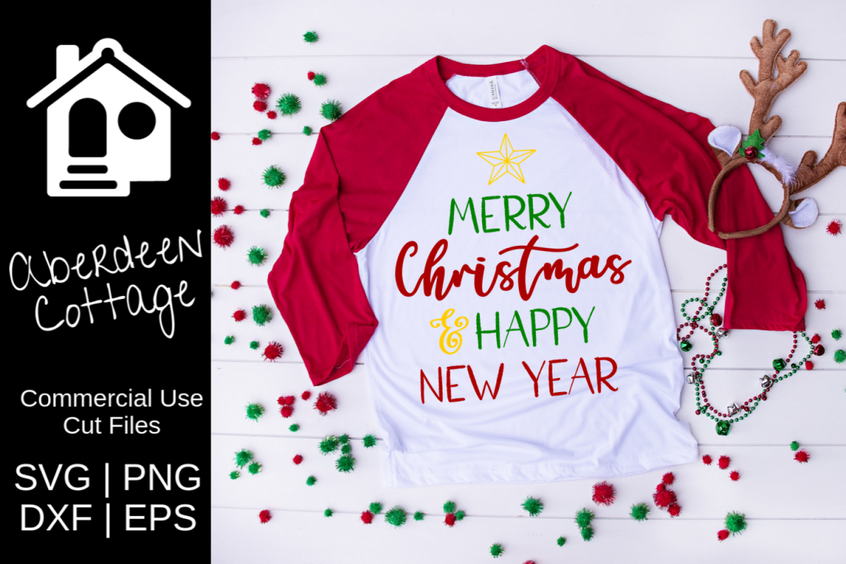 Merry Christmas Happy New Year Design example image 1