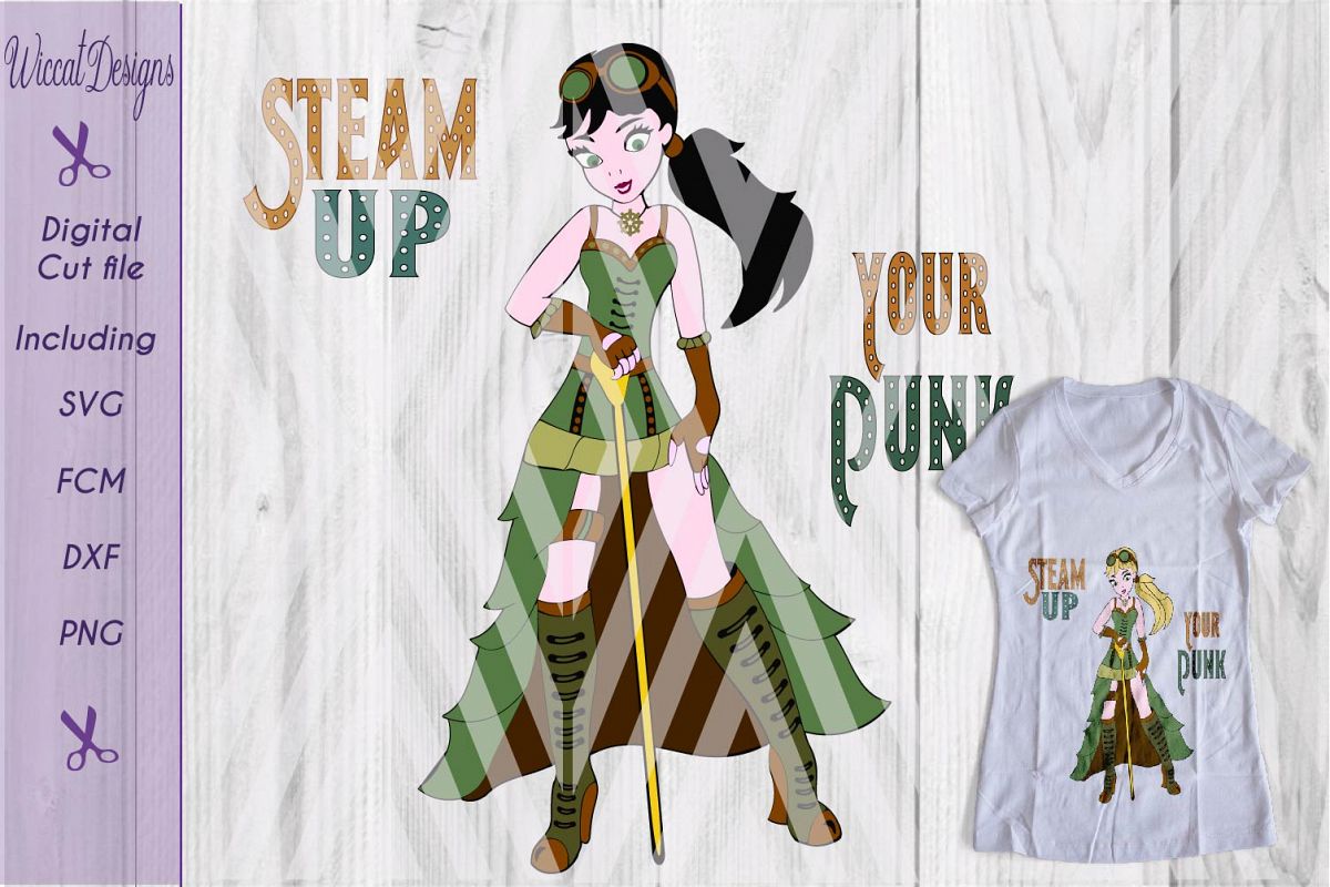 Steampunk svg, girl svg, Characters svg, fantasy svg, example image 1
