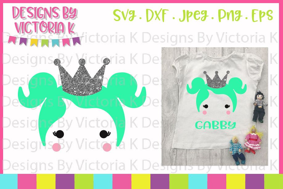Doll, Dolly Head, Princess, SVG, DXF, PNG example image 1