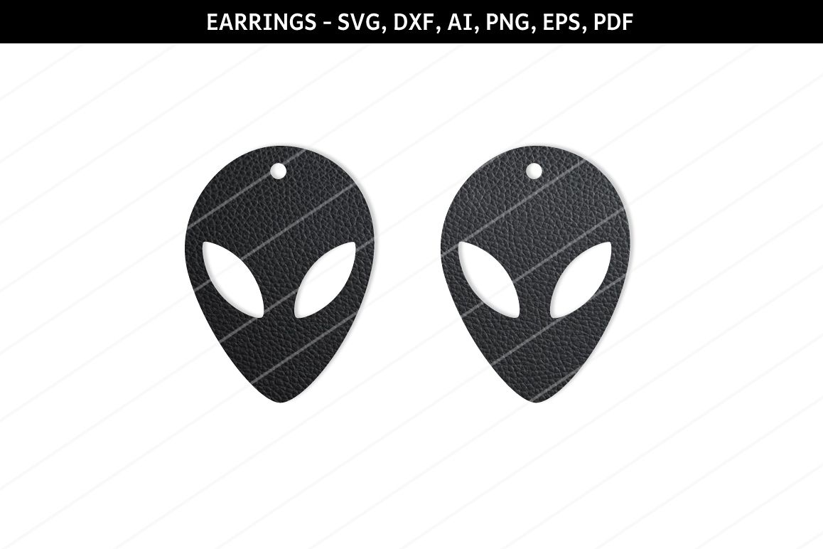 Alien Earrings svg,UFO earrings,Sci fi earrings,alien svg example image 1