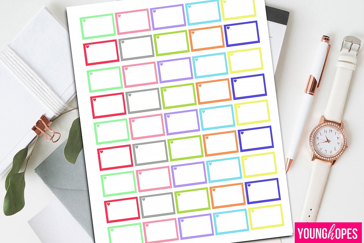 Half Box Planner Stickers-Printable Planner Stickers example image 1