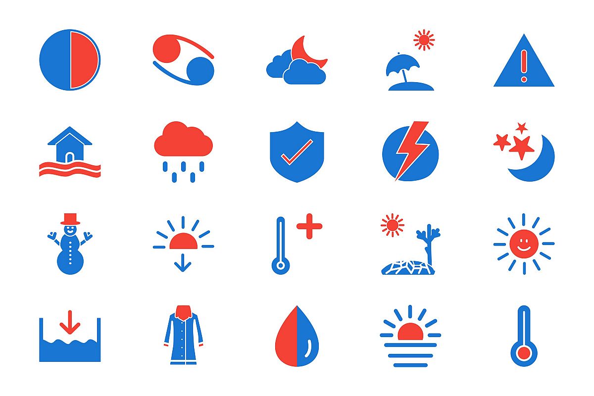 Set Of Weather And Season Icons example image 1