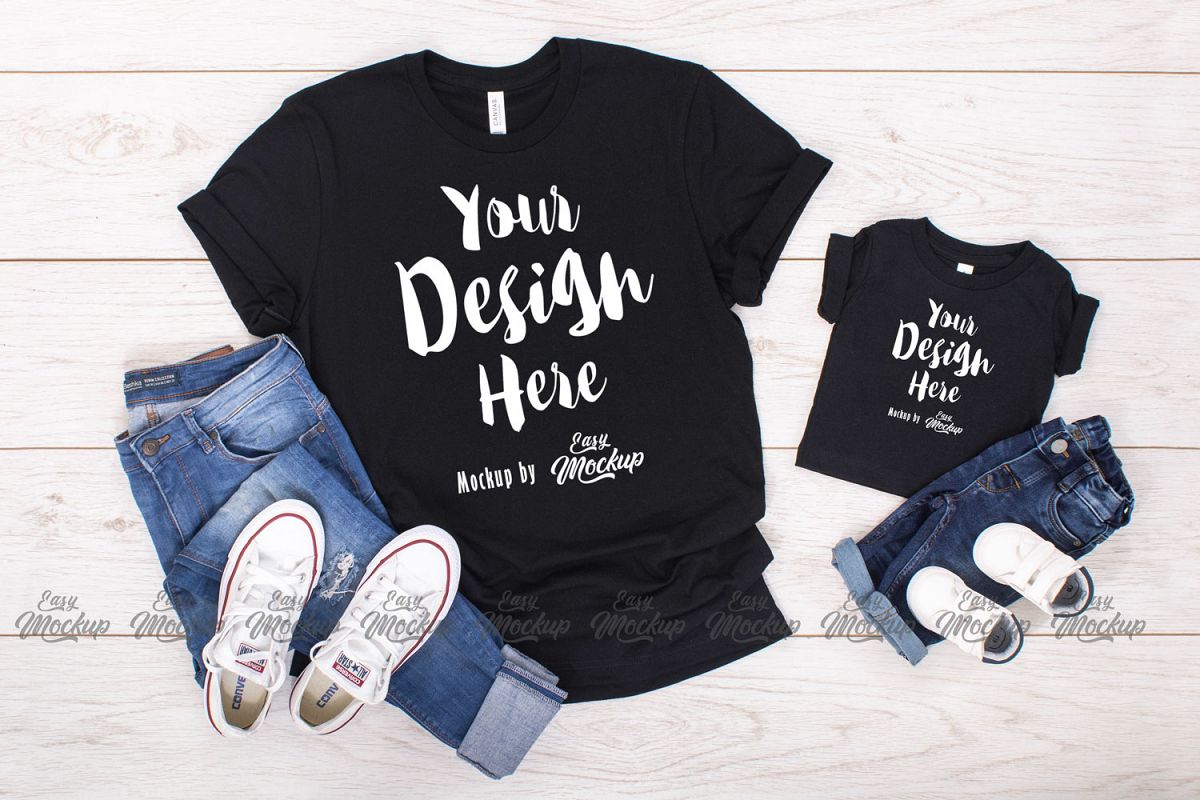 Black Bella Canvas 3001 3001b MockUp example image 1