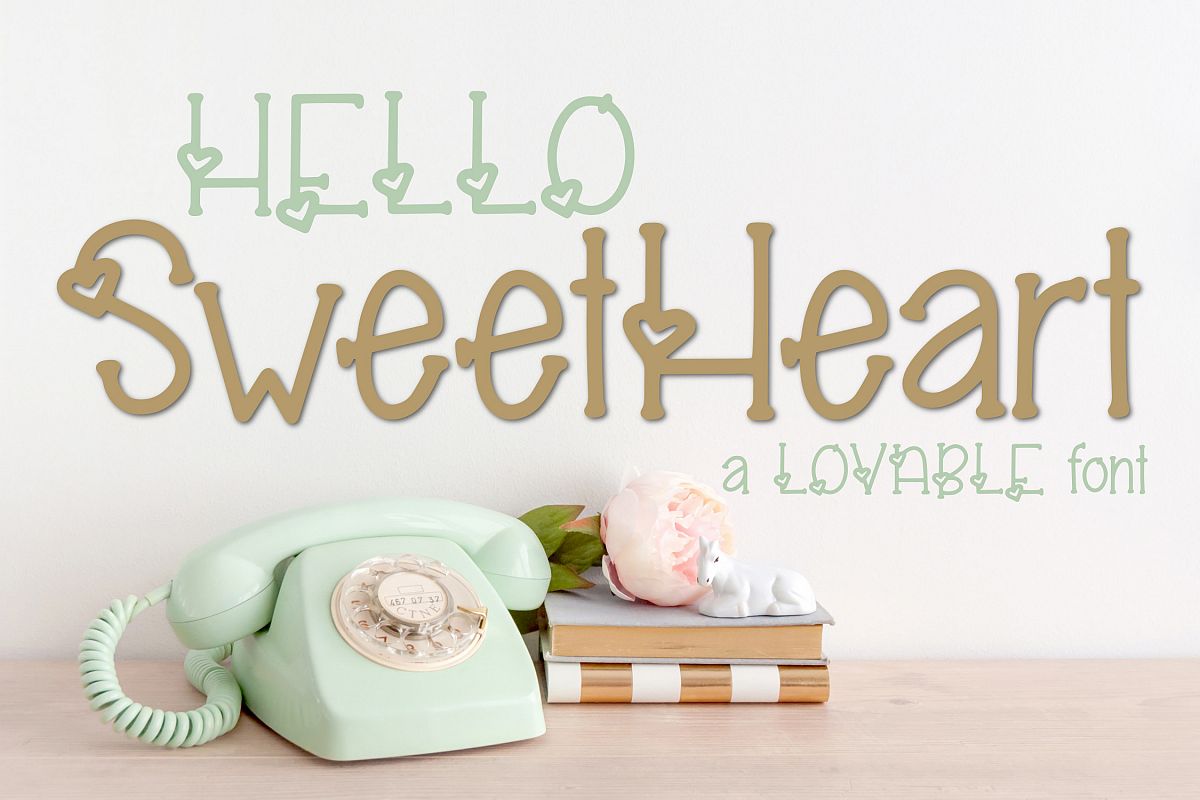 Hello Sweetheart a Lovable Font example image 1