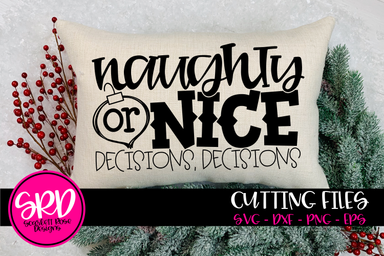Naughty or Nice Decision Decisions - Black SVG example image 1