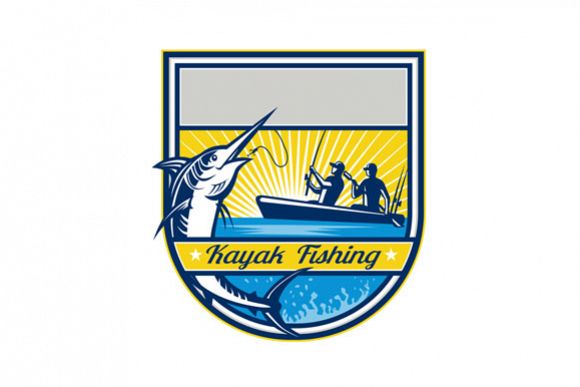 Kayak Fishing Blue Marlin Badge example image 1