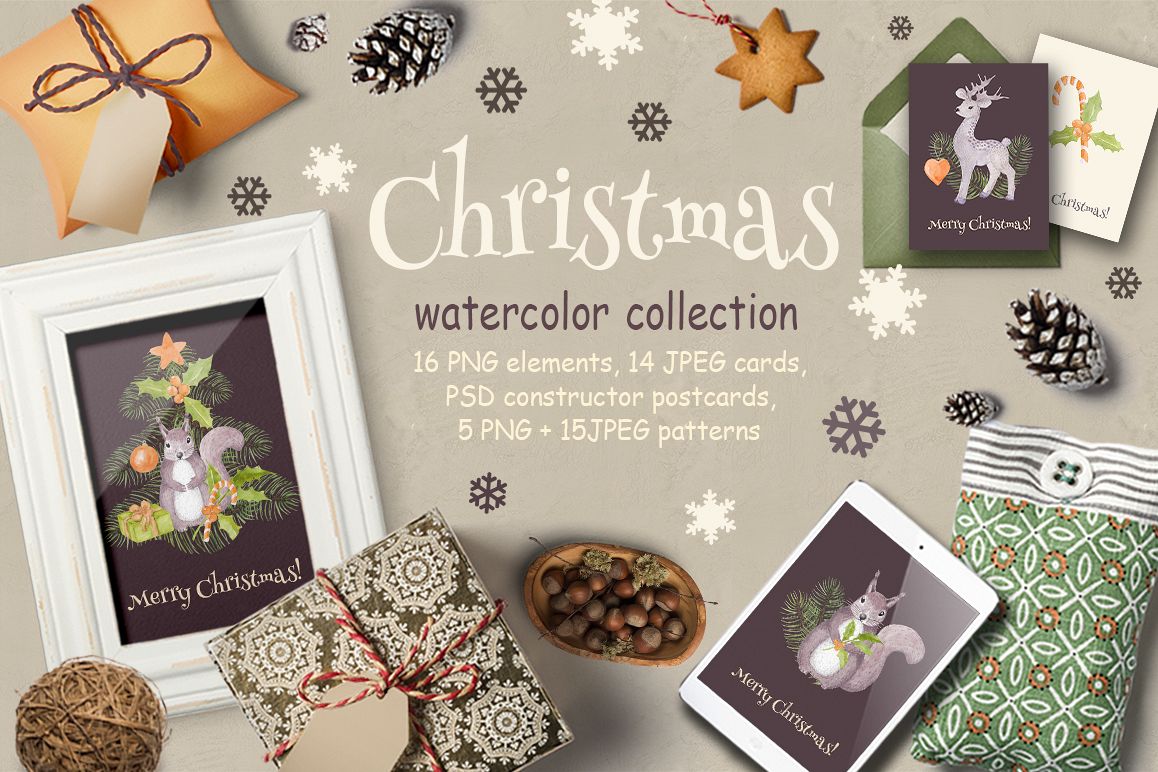 Christmas watercolor example image 1