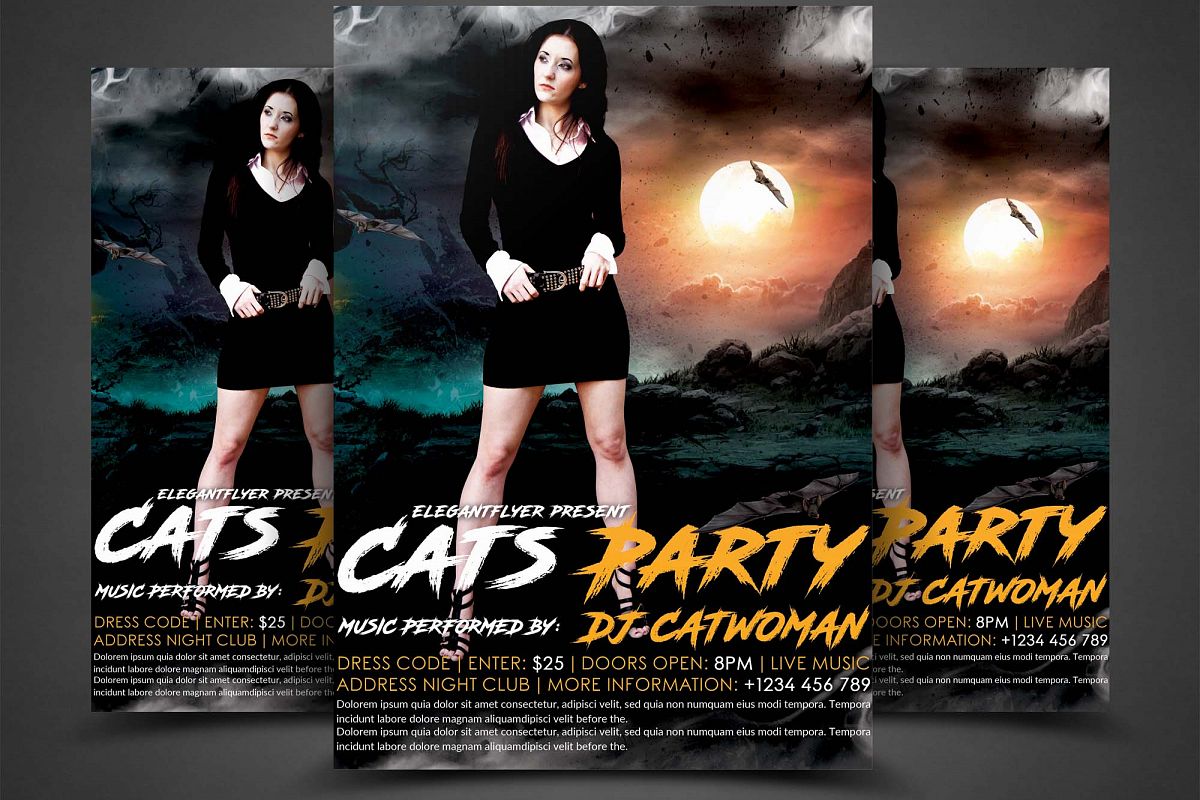 Cats Party Flyer example image 1