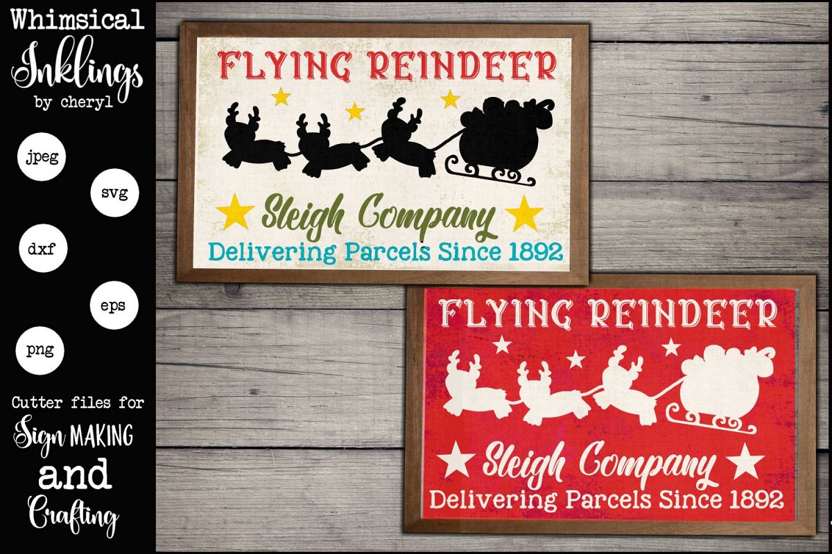 Flying Reindeer SVG example image 1