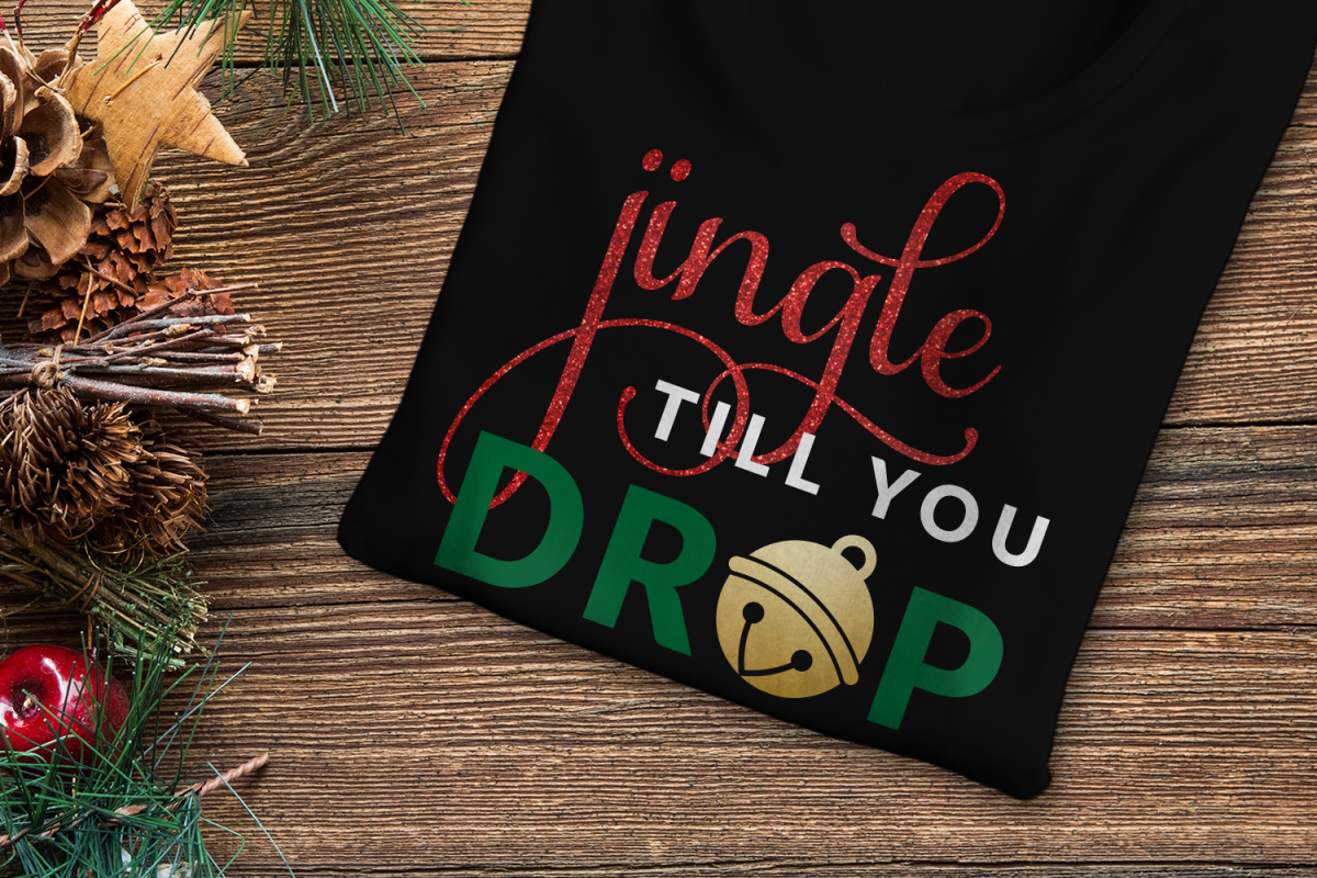 Jingle Till You Drop Christmas Sleighbell SVG File example image 1