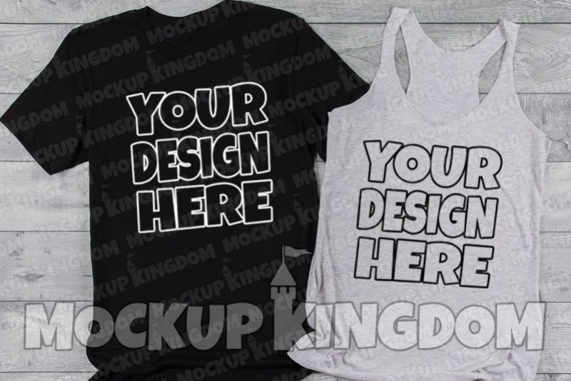 Couples Mockup, Bride and Groom Shirt Mockup, His and her example image 1