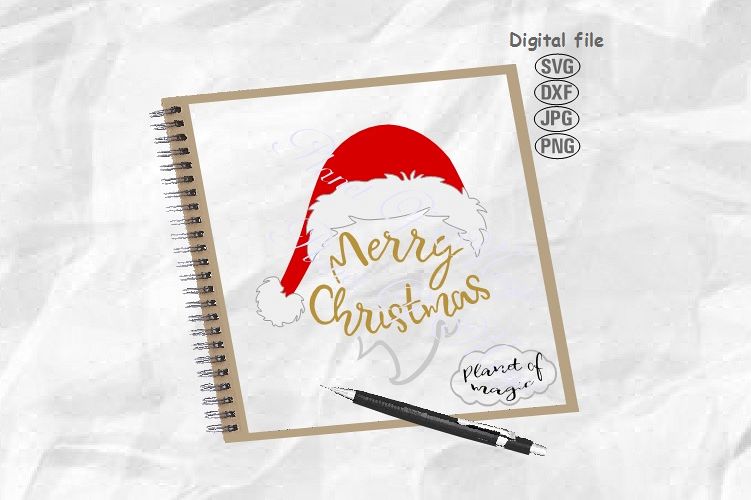 Merry Christmas Svg, Santa Hat Svg, Christmas Svg example image 1