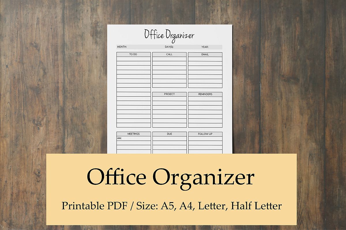 Office Organizer, Printable Planner Pages, Planner Organizer example image 1