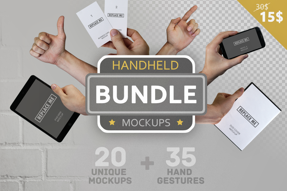 Handheld Mockups Bundle example image 1