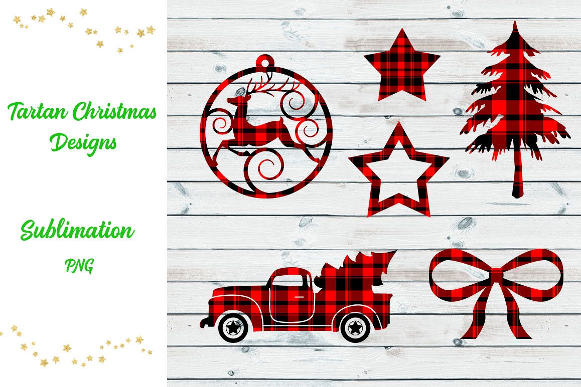 Tartan Sublimation Christmas Designs example image 1