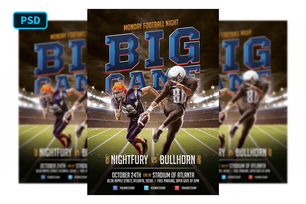 American Football Flyer Template example image 1