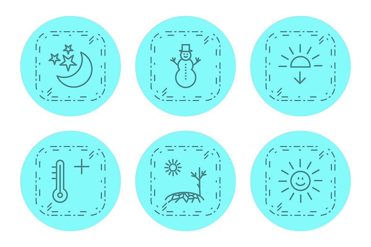 Set Of Weather And Season Icons example image 1