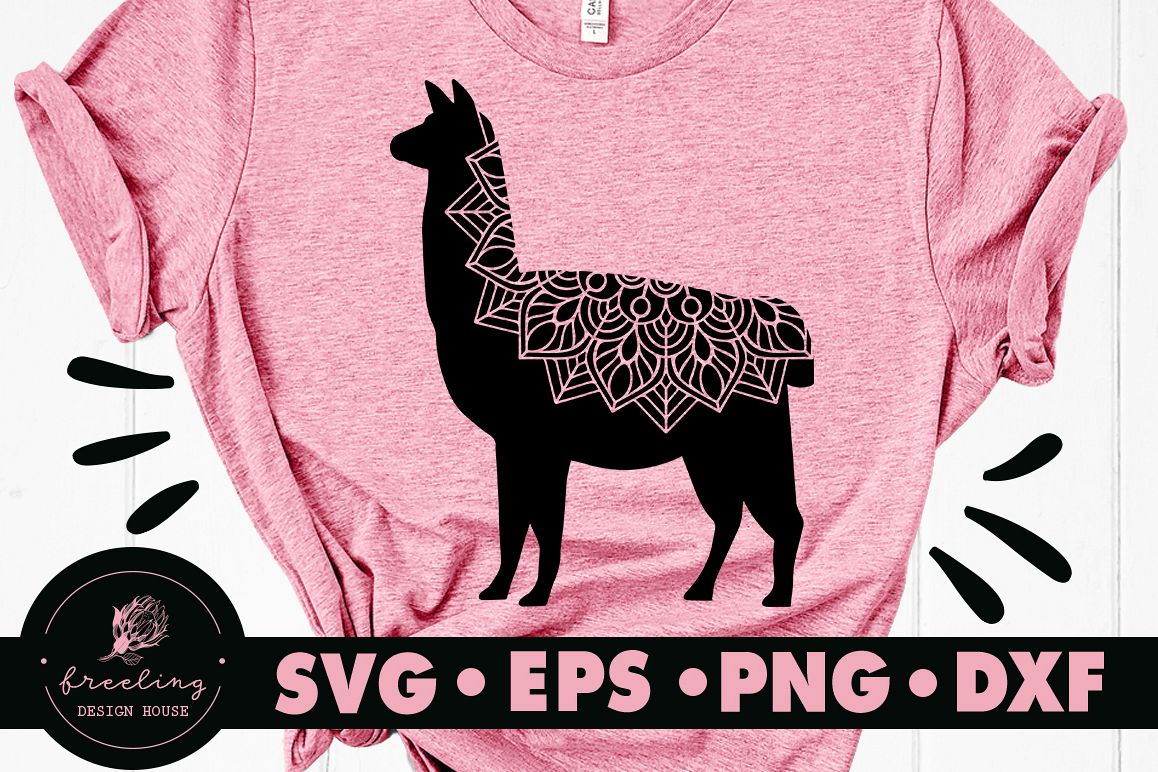 Mandala Llama SVG DXF EPS PNG example image 1