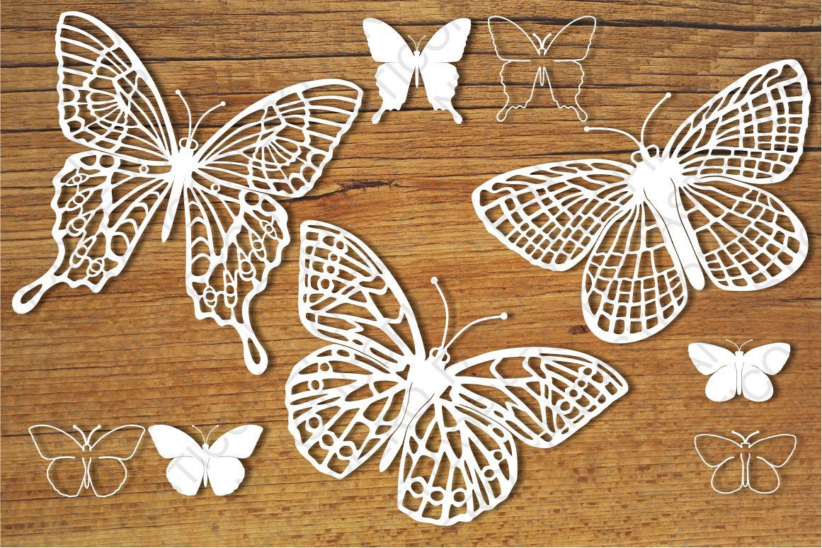 Butterflies set 3 SVG files for Silhouette and Cricut.