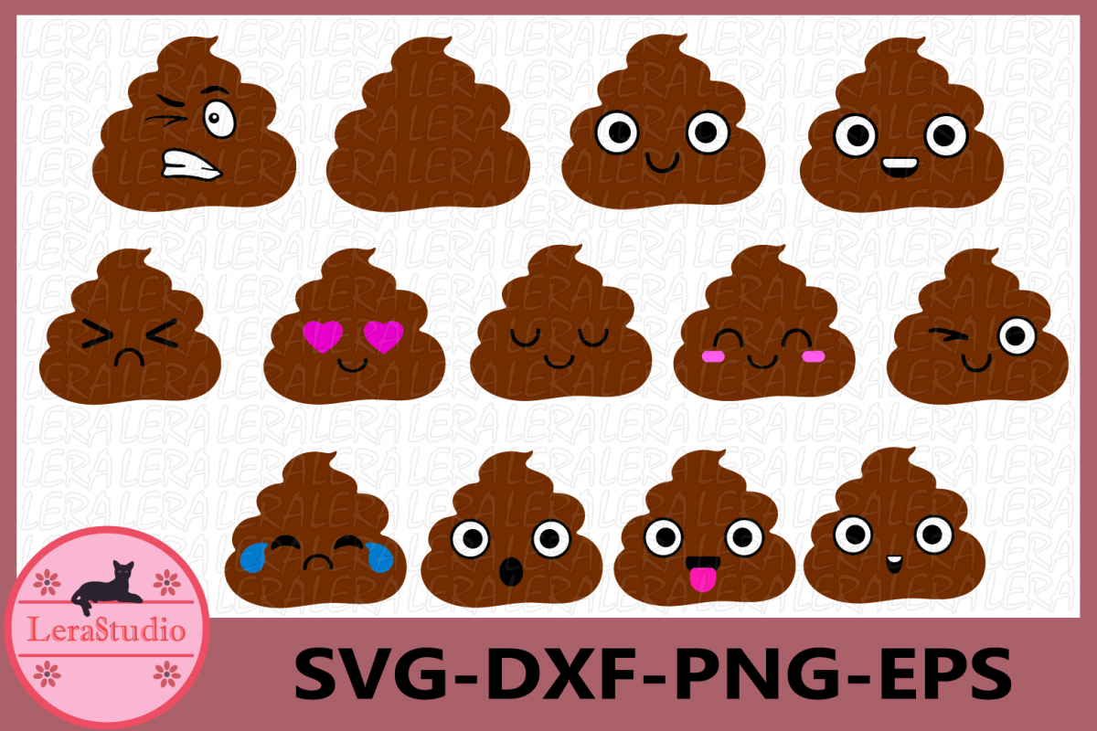 Poop Emoji svg, Emoji svg, Poop svg, Face Vector Files example image 1