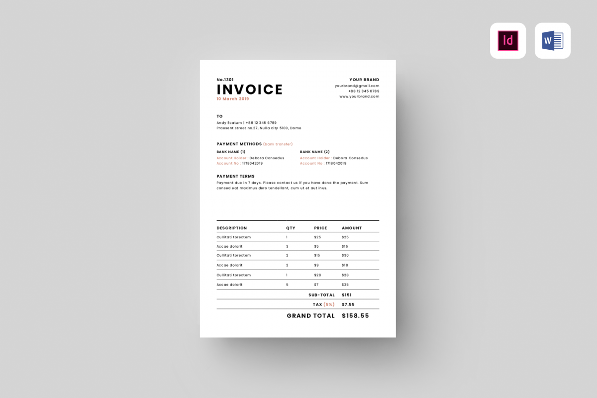 Invoice example image 1