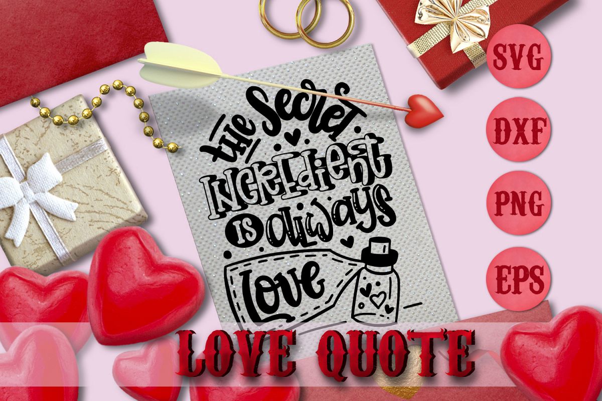 LOVE quote Valentine svg Love SVG for t-shirt example image 1