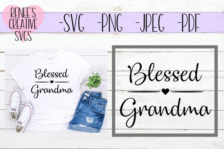 Blessed Grandma | Grandparents | SVG Cutting File example image 1