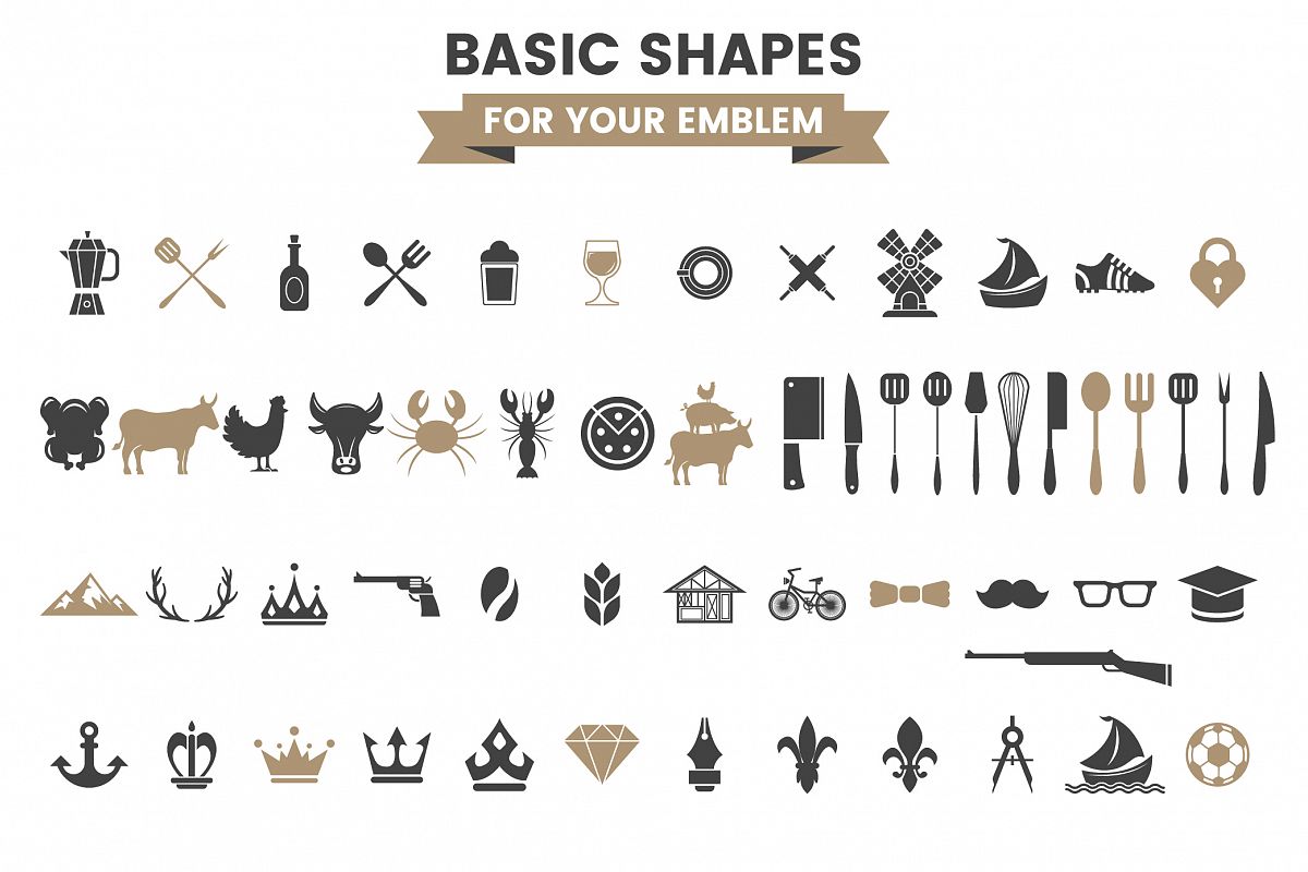 Vintage Badge & Objects Vector Set example image 1
