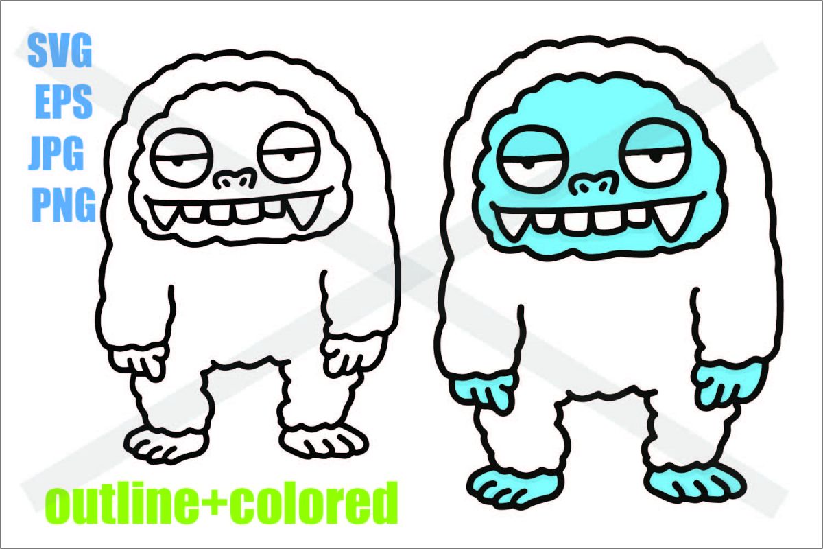 Snowman - Yeti Smiling- SVG/EPS/JPG/PNG example image 1