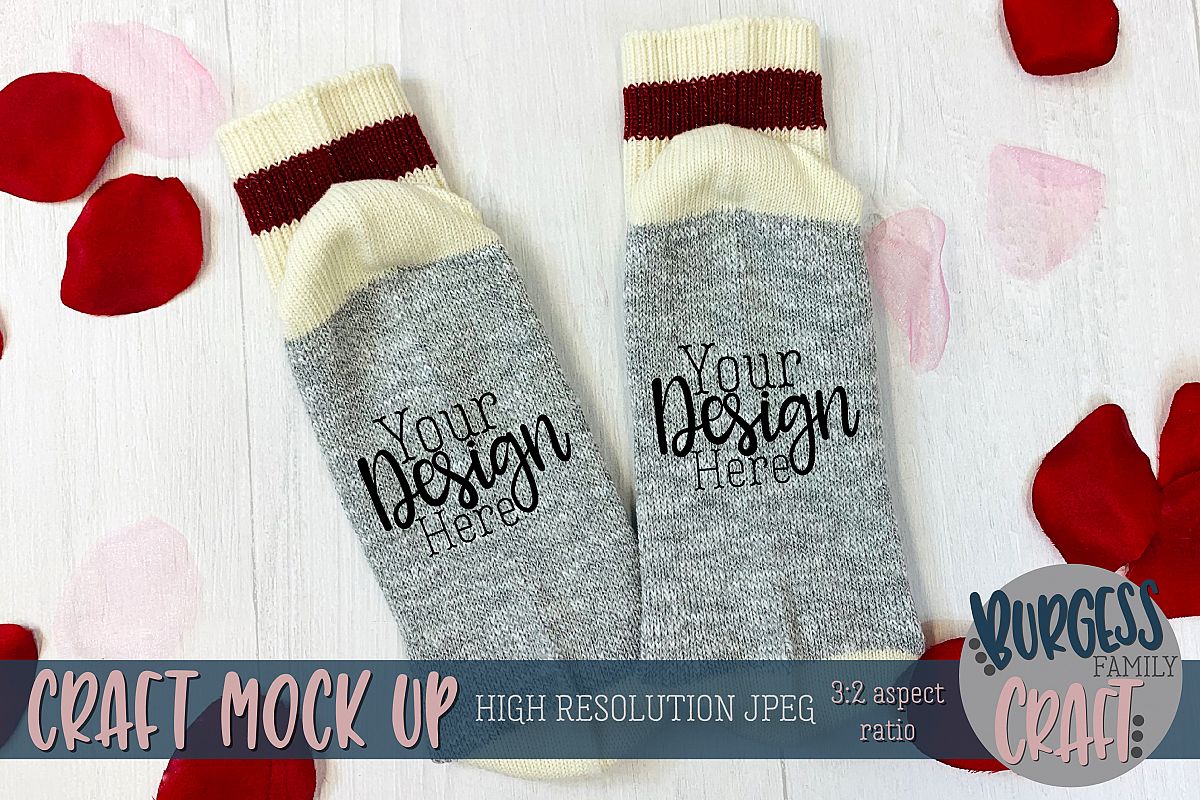 Valentine socks Craft mock up example image 1