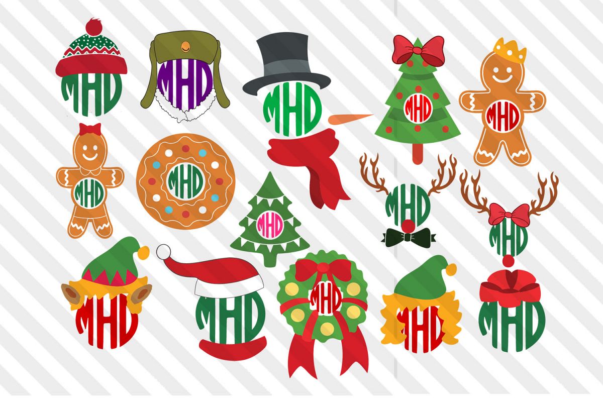 Christmas,Christmas tree,Snowmen,Santa,Monograms,SVG,Cricut example image 1