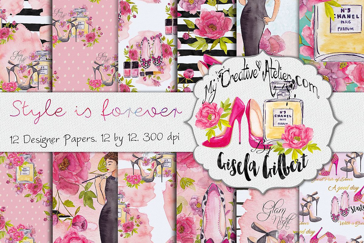 Digital Paper watercolor Style is forever example image 1
