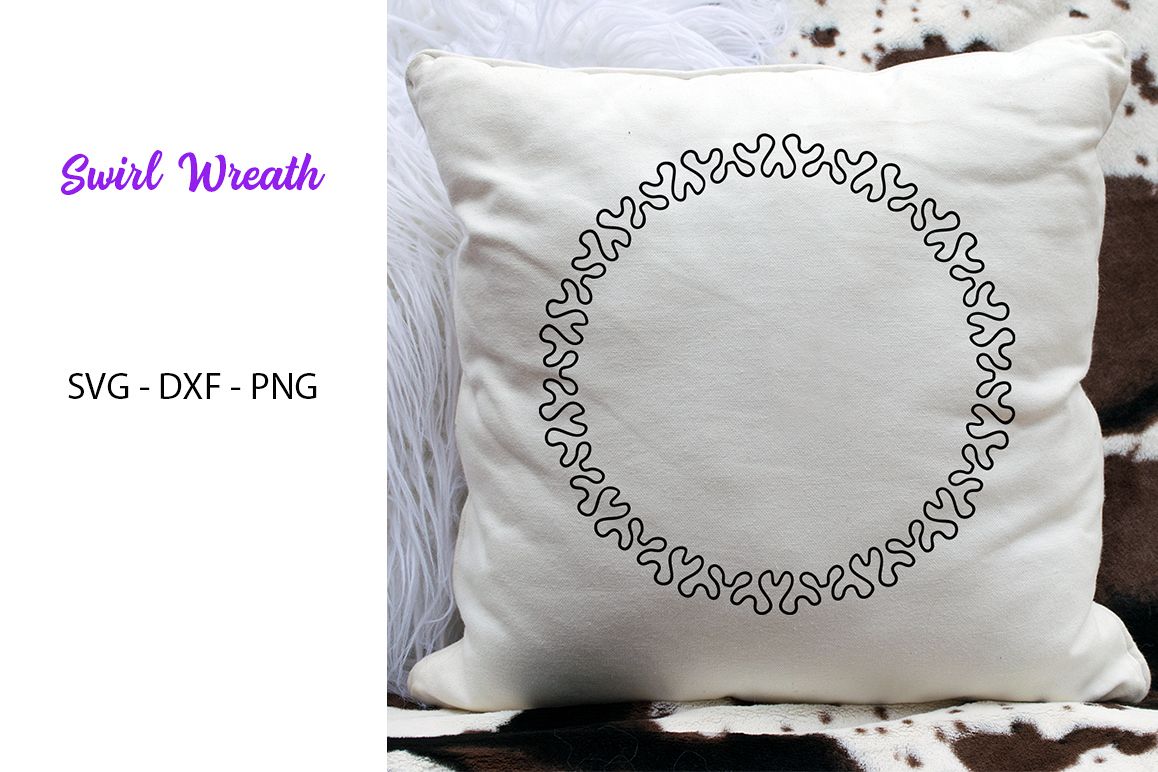 Swirl Wreath- SVG DXF PNG-For Crafters example image 1
