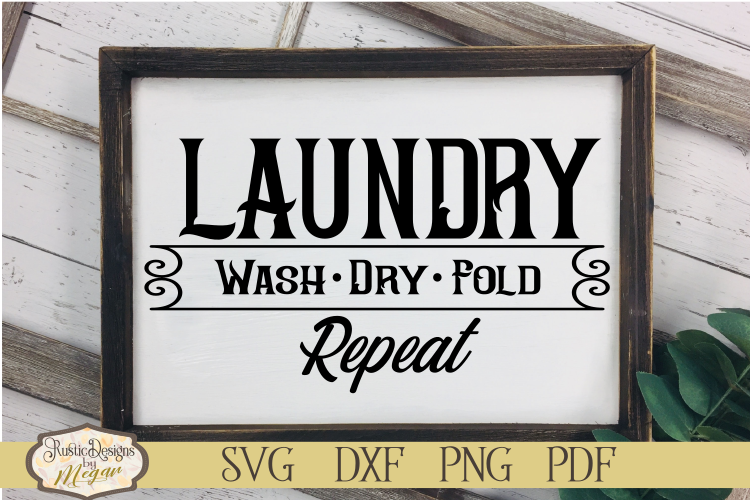 Laundry Wash Dry Fold Repeat svg cut file example image 1