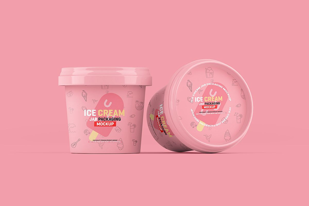 Ice Cream Jar Packaging Mockup (366973) | Mock Ups ...