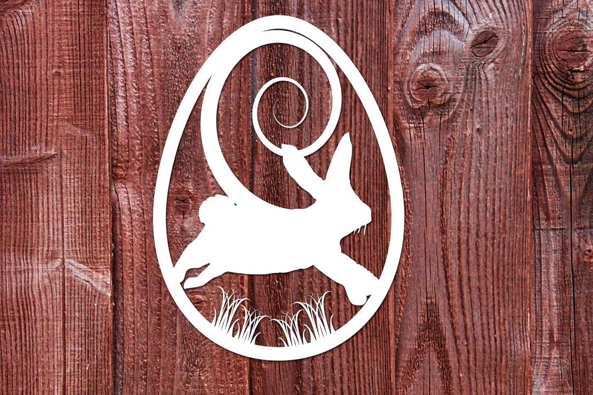 Easter Egg Bunny cut file and graphic files example image 1