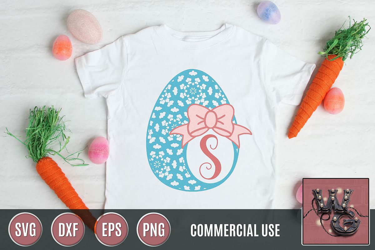 Mandala Egg Monogram SVG DXF PNG EPS Comm example image 1