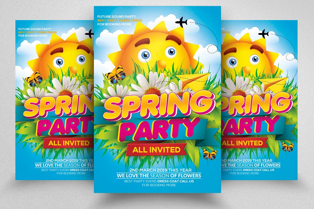 Spring Party Flyer Template example image 1