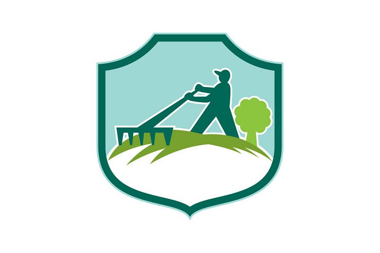 Gardener Landscaper Rake Shield Retro example image 1