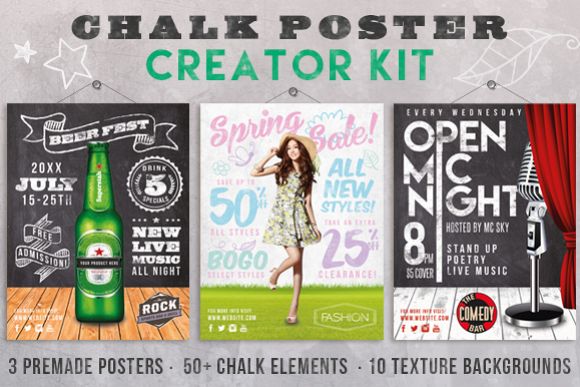Chalk Poster Ad Creator Kit example image 1