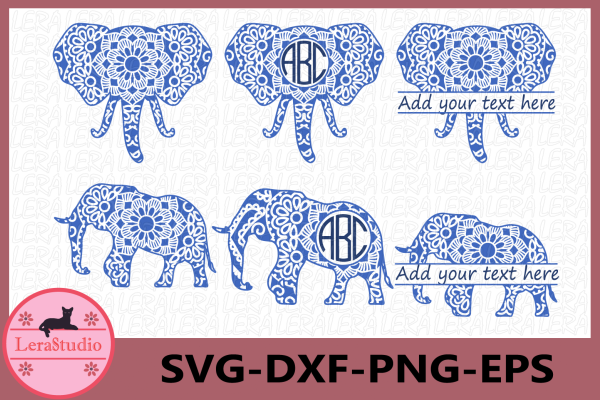 Download Elephant SVG File, Elephant Monogram Svg, Mandala