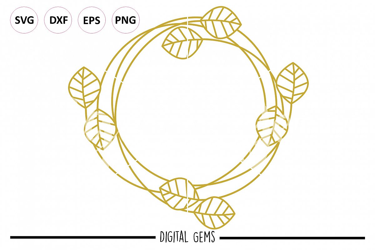 Download Leaf monogram frame SVG / DXF / EPS / PNG files (112191) | SVGs | Design Bundles