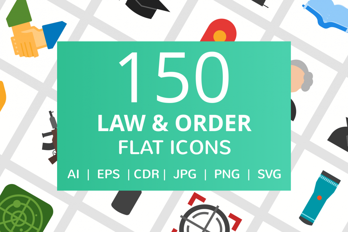 150 Law & Order Flat Icons example image 1