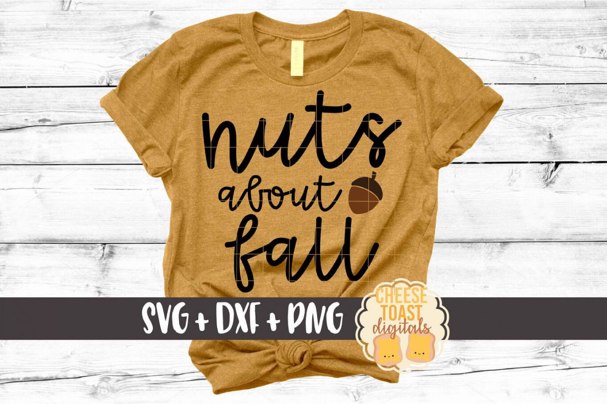 Nuts About Fall - Funny Autumn SVG PNG DXF Cut Files example image 1